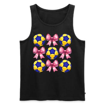 Coquette noeud Korfball Fête des mères Ruban rose Maman - Débardeur bio Premium Homme - noir - Devant - Michal (187cm)
