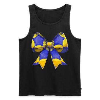 Coquette noeud Korfball motif fête des mères rose - Débardeur bio Premium Homme - noir - Devant - Michal (187cm)