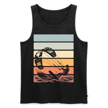 Kitesurf Kitesurfer Kiteboard - Débardeur bio Premium Homme - noir - Devant - Michal (187cm)