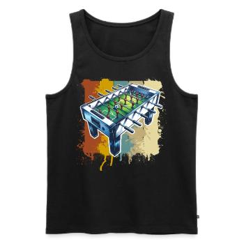 Tischkicker Tischfußball - Männer Premium Bio Tank Top - Schwarz - Vorne - AI Model Male 178 light (178cm)