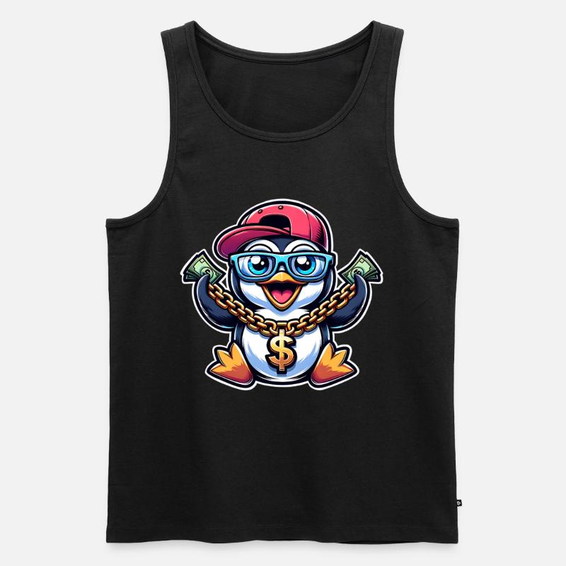 Pinguin - Männer Premium Bio Tank Top - Schwarz
