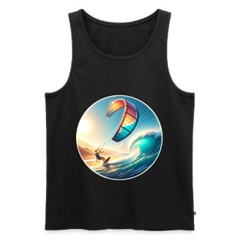 Kitesurf Kitesurfer Kiteboard - Débardeur bio Premium Homme - noir - Devant - Michal (187cm)