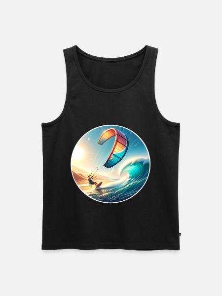 Kitesurf Kitesurfer Kiteboard - Débardeur bio Premium Homme - noir