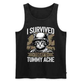 Tummy Ache Survivor I Survived Today's Tummy Ache - Männer Premium Bio Tank Top - Schwarz - Vorne - AI Model Male 178 light (178cm)