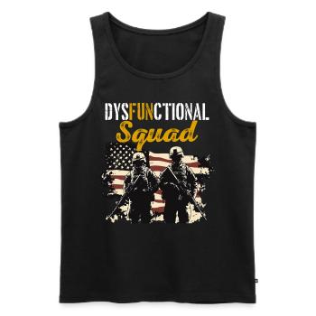 Dysfunktionaler Veteran Dysfunctional Squad - Männer Premium Bio Tank Top - Schwarz - Vorne - AI Model Male 178 light (178cm)