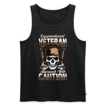 Dysfunktionaler Veteran - Männer Premium Bio Tank Top - Schwarz - Vorne - AI Model Male 178 light (178cm)