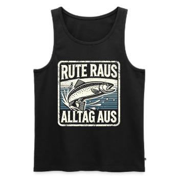 Angeln Angler Fischer Fischen Angel Spruch - Männer Premium Bio Tank Top - Schwarz - Vorne - Michal (187cm)