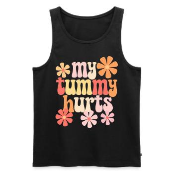 Tummy Ache Survivor Abdominal Pain - Men's Premium Organic Tank Top - black - Front - Michal (187cm)