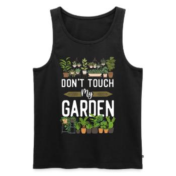 Plant Lover Gardening Don't Touch - Männer Premium Bio Tank Top - Schwarz - Vorne - Michal (187cm)