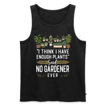 Plant Lover Gardening I Think I - Männer Premium Bio Tank Top - Schwarz - Vorne - Michal (187cm)