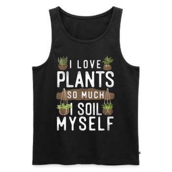 Plant Lover Gardening Pun I Love - Men's Premium Organic Tank Top - black - Front - Michal (187cm)