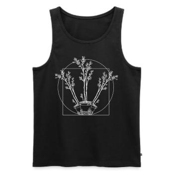 Plant Lover Gardening Vitruvian - Men's Premium Organic Tank Top - black - Front - AI Model Male 178 light (178cm)