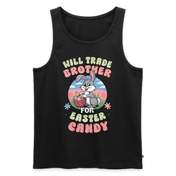 Will Trade Brother For Easter Candy - Men's Premium Organic Tank Top - black - Front - AI Model Male 178 light (178cm)