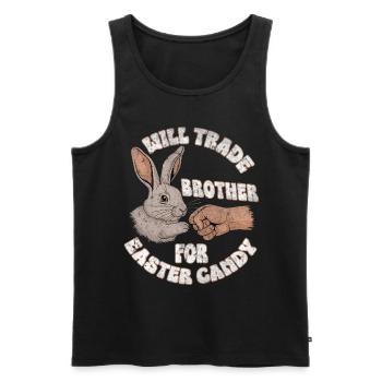 Will Trade Brother For Easter Candy - Men's Premium Organic Tank Top - black - Front - AI Model Male 178 light (178cm)