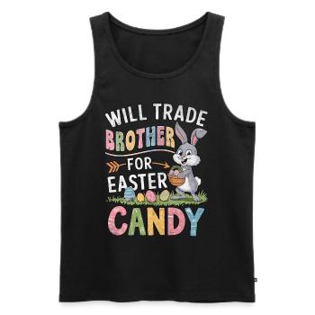Will Trade Brother for Easter Candy - Men's Premium Organic Tank Top - black - Front - AI Model Male 178 light (178cm)