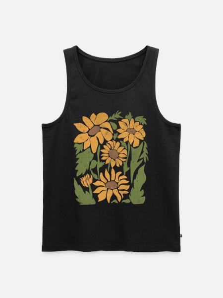 Boho Sunflower Wildflowers - Men's Premium Organic Tank Top - black