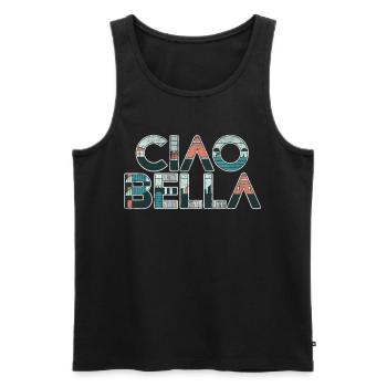 Ciao Bella - Männer Premium Bio Tank Top - Schwarz - Vorne - AI Model Male 178 light (178cm)