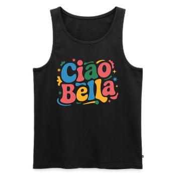 Ciao Bella - Männer Premium Bio Tank Top - Schwarz - Vorne - AI Model Male 178 light (178cm)