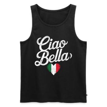 Ciao Bella - Männer Premium Bio Tank Top - Schwarz - Vorne - AI Model Male 178 light (178cm)