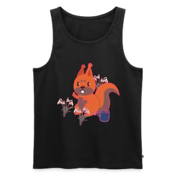 Spring Squirrel Snowdrop Kids - Men's Premium Organic Tank Top - black - Front - Michal (187cm)