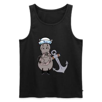Seepferd Kinder Kind Matrose maritim Pferd Kinder - Männer Premium Bio Tank Top - Schwarz - Vorne - Michal (187cm)