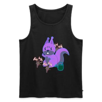 Squirrel Spring Flowers Gardening Flowers - Men's Premium Organic Tank Top - black - Front - Michal (187cm)