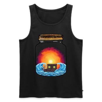 Lustig Erdnuss Seemann Schiff Boot maritim segeln - Männer Premium Bio Tank Top - Schwarz - Vorne - AI Model Male 178 light (178cm)