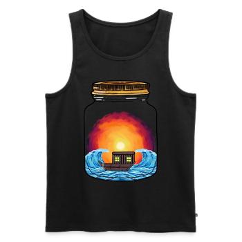 Boat Boats Ship Ships - Men's Premium Organic Tank Top - black - Front - AI Model Male 178 light (178cm)