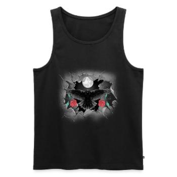 mystical crow roses crows ravens raven halloween - Men's Premium Organic Tank Top - black - Front - AI Model Male 178 light (178cm)