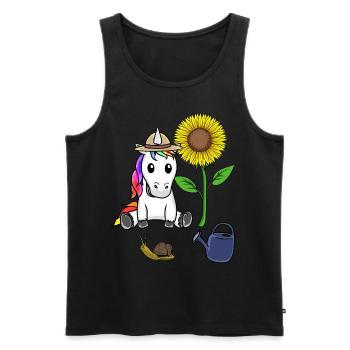 Pour les enfants Jardinier Licorne Enfant Fleurs Bébé - Débardeur bio Premium Homme - noir - Devant - Michal (187cm)
