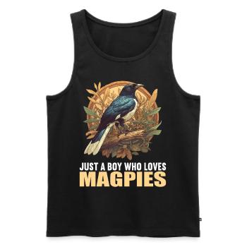 Elstern Elster - Männer Premium Bio Tank Top - Schwarz - Vorne - AI Model Male 178 light (178cm)