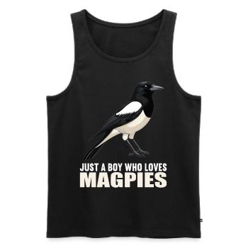 Magpies Magpie - Men's Premium Organic Tank Top - black - Front - AI Model Male 178 light (178cm)
