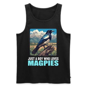 Elstern Elster - Männer Premium Bio Tank Top - Schwarz - Vorne - AI Model Male 178 light (178cm)