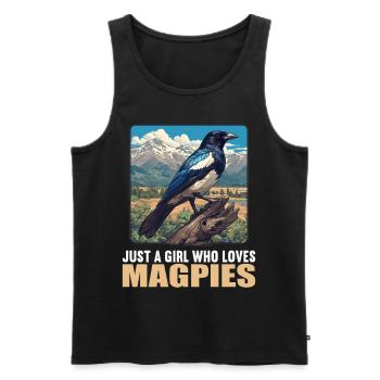 Magpies Magpie - Men's Premium Organic Tank Top - black - Front - AI Model Male 178 light (178cm)