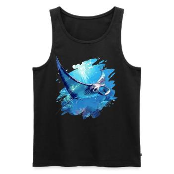 Manta Rays Manta Rays - Men's Premium Organic Tank Top - black - Front - Michal (187cm)