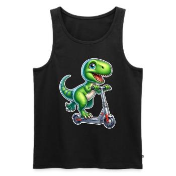 E-Scooter E-Roller T Rex Dino Scooter - Men's Premium Organic Tank Top - black - Front - Michal (187cm)
