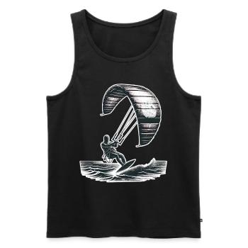 Kitesurf Kitesurfer Kiteboard - Débardeur bio Premium Homme - noir - Devant - Michal (187cm)