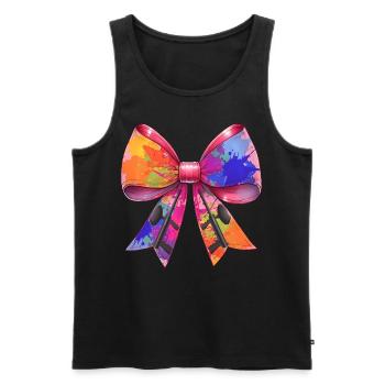 Coquette Bow Paintball Player Mothers Day Ribbon - Men's Premium Organic Tank Top - black - Front - Michal (187cm)