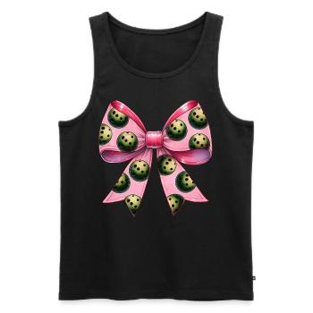 Coquette Bow Pickleball Motif Fête des Mères Rose - Débardeur bio Premium Homme - noir - Devant - Michal (187cm)