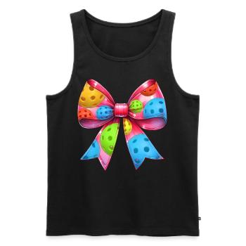 Coquette Bow Pickleball Motif Fête des Mères Rose - Débardeur bio Premium Homme - noir - Devant - Michal (187cm)