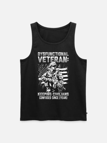 Dysfunktionaler Veteran - Männer Premium Bio Tank Top - Schwarz