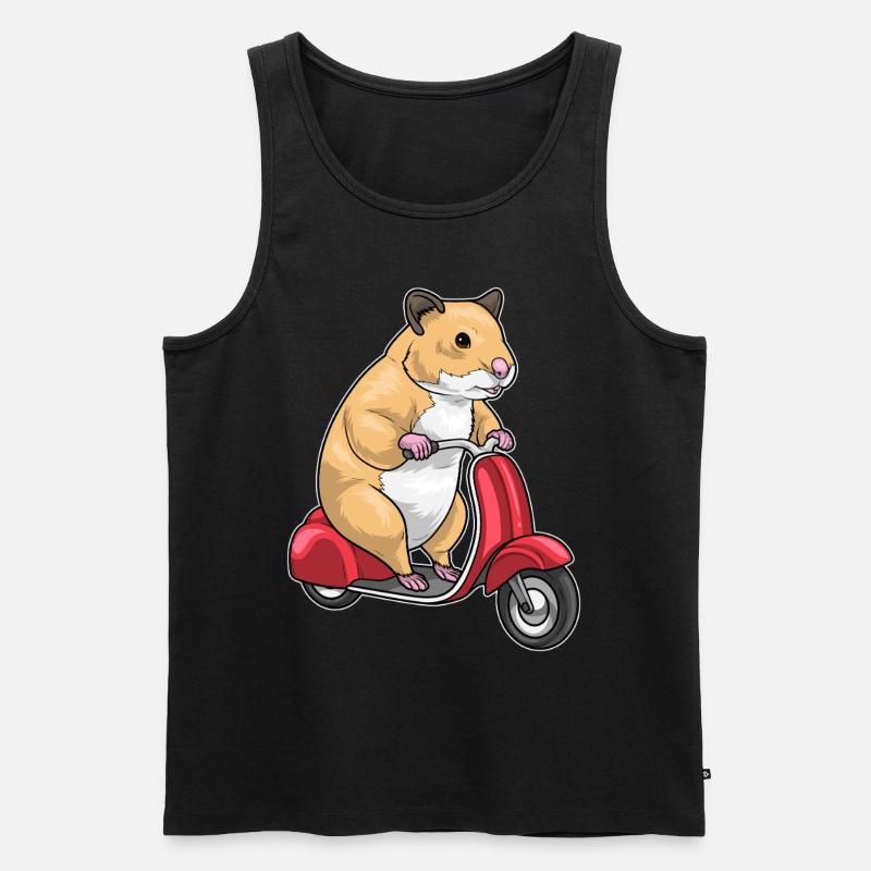 Hamster Motorroller - Männer Premium Bio Tank Top - Schwarz