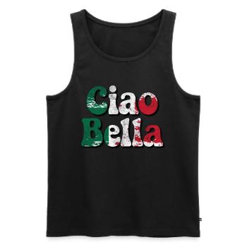 Ciao Bella - Männer Premium Bio Tank Top - Schwarz - Vorne - AI Model Male 178 light (178cm)