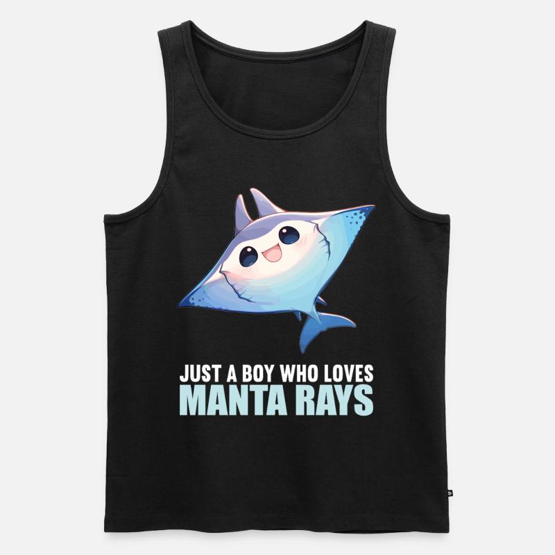 Mantas Manta Rochen - Männer Premium Bio Tank Top - Schwarz