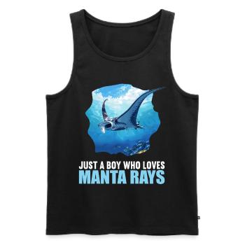 Manta Rays Manta Rays - Men's Premium Organic Tank Top - black - Front - Michal (187cm)