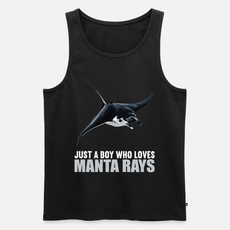 Mantas Manta Rochen - Männer Premium Bio Tank Top - Schwarz