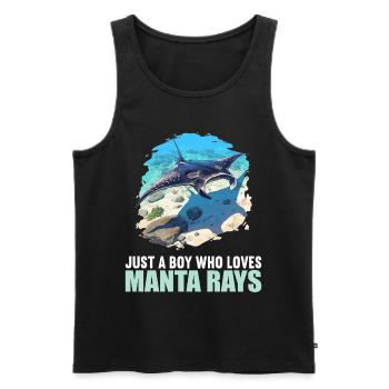 Manta Rays Manta Rays - Men's Premium Organic Tank Top - black - Front - Michal (187cm)