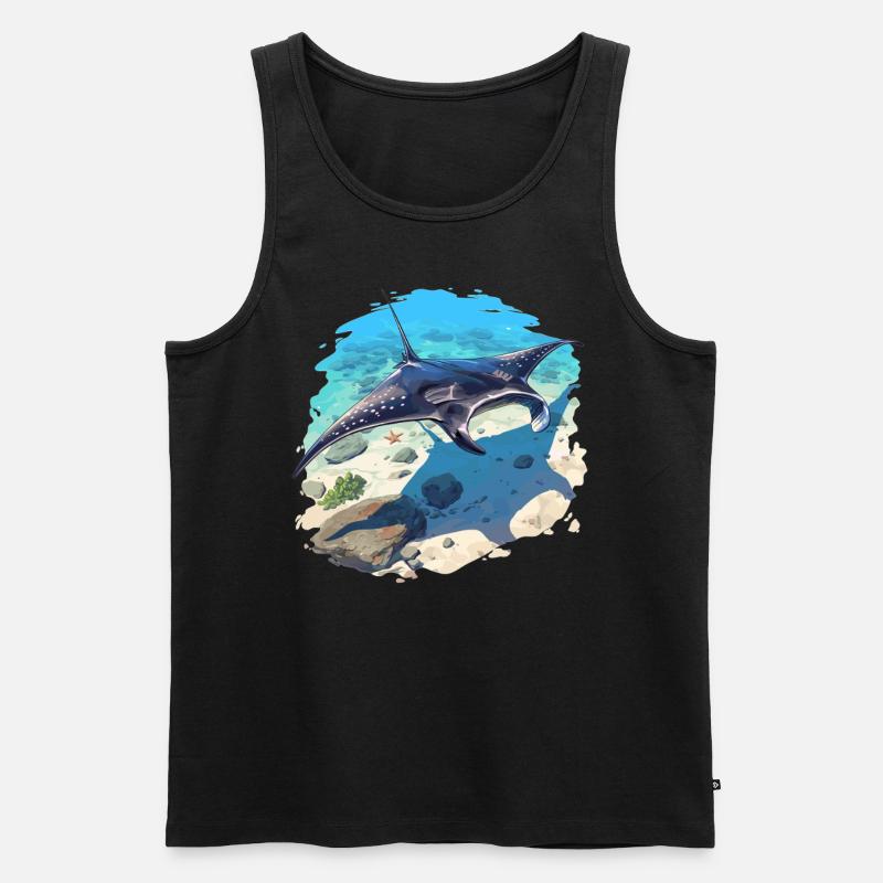 Mantas Manta Rochen - Männer Premium Bio Tank Top - Schwarz