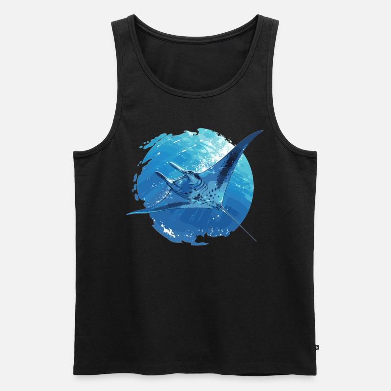 Mantas Manta Rochen - Männer Premium Bio Tank Top - Schwarz
