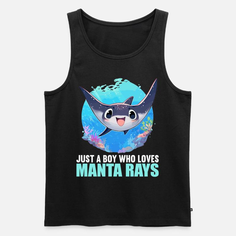 Mantas Manta Rochen - Männer Premium Bio Tank Top - Schwarz
